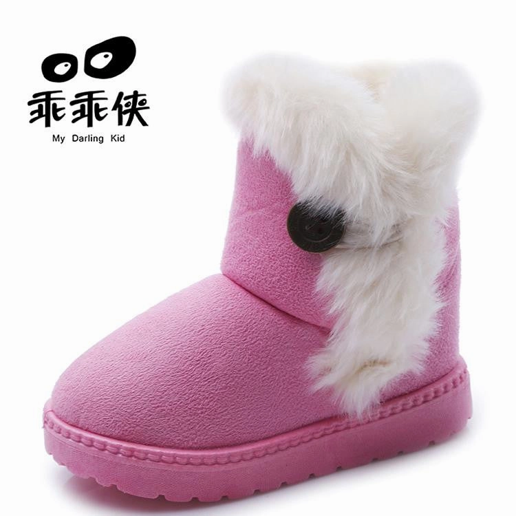 2017 Winter Children Boots Bailey Button Thick Warm Shoes Plush Suede Boys Girls Snow Boots Kids Boots Australia Shoes Baby Shoe