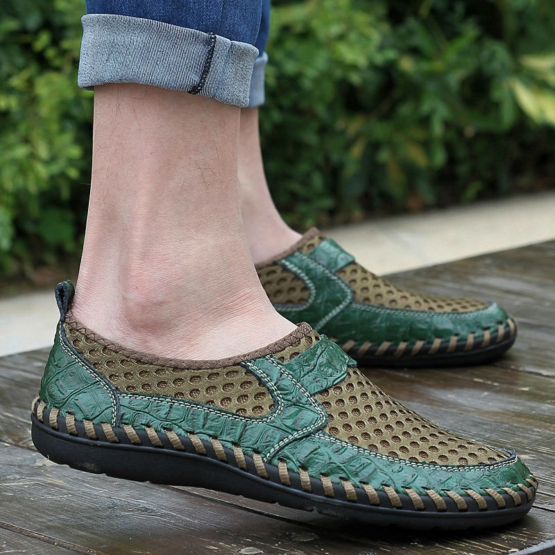 2019 Men shoes breathable genuine leather casual shoes men brand soft Aldo Flex Loafers