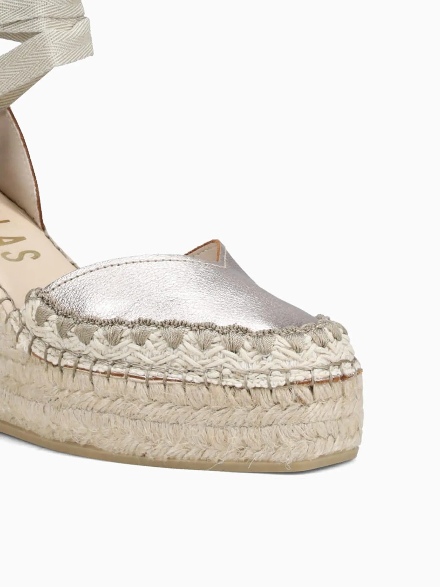 Chanel New Espadrilles 236510 Platino Laminado Piel