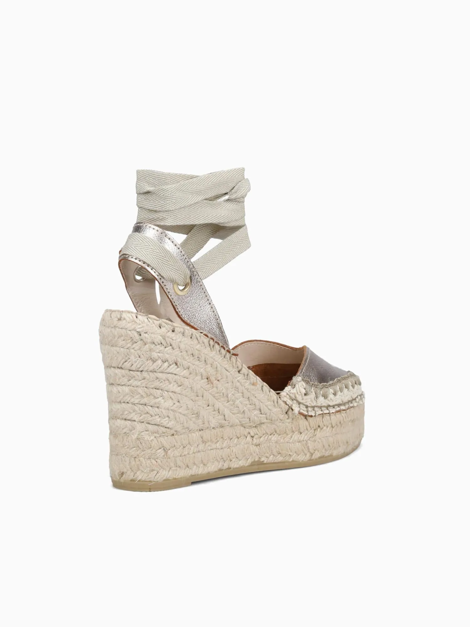 Aldo Cone Espadrilles 236510 Platino Laminado Piel