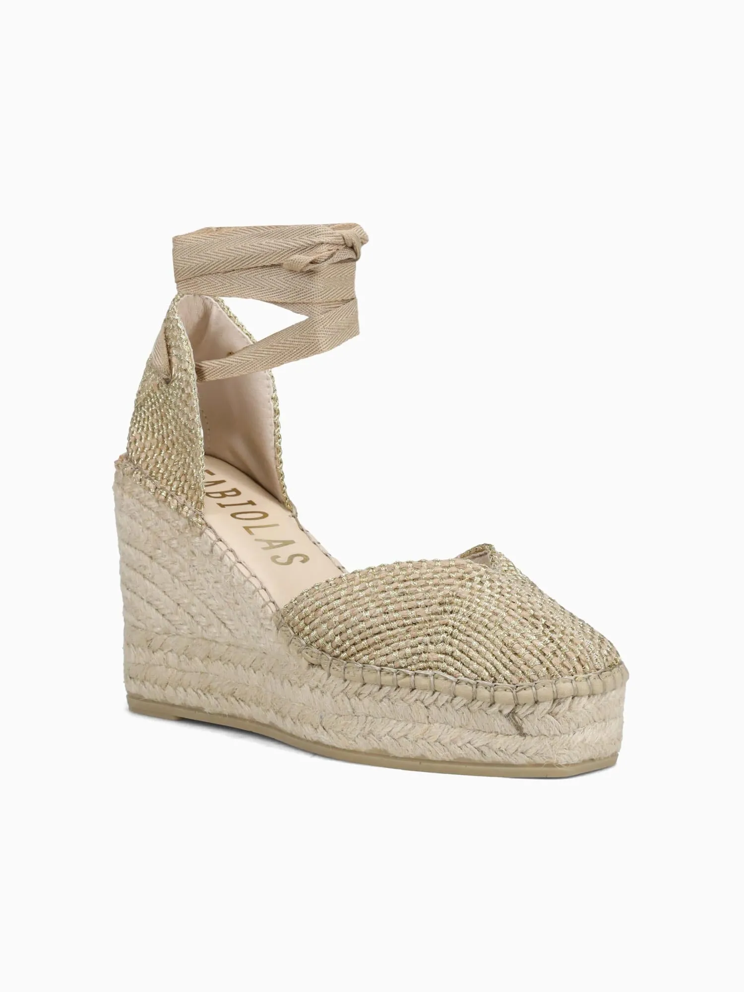 Kate Middleton Wedge Espadrilles 260026 Oro Lurex