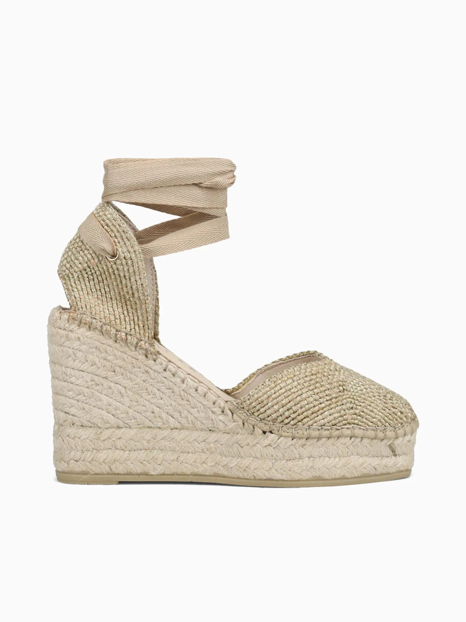 260026 Oro Lurex Suede Espadrilles Uk