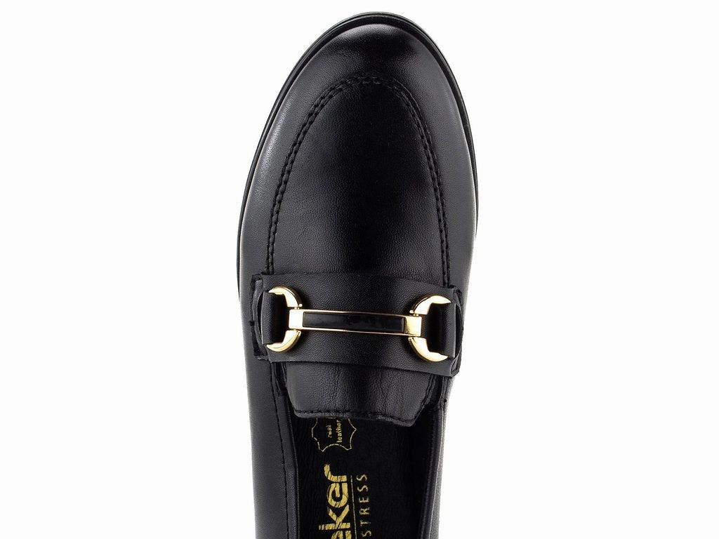 Suede Loafers With Gold Buckle 46262