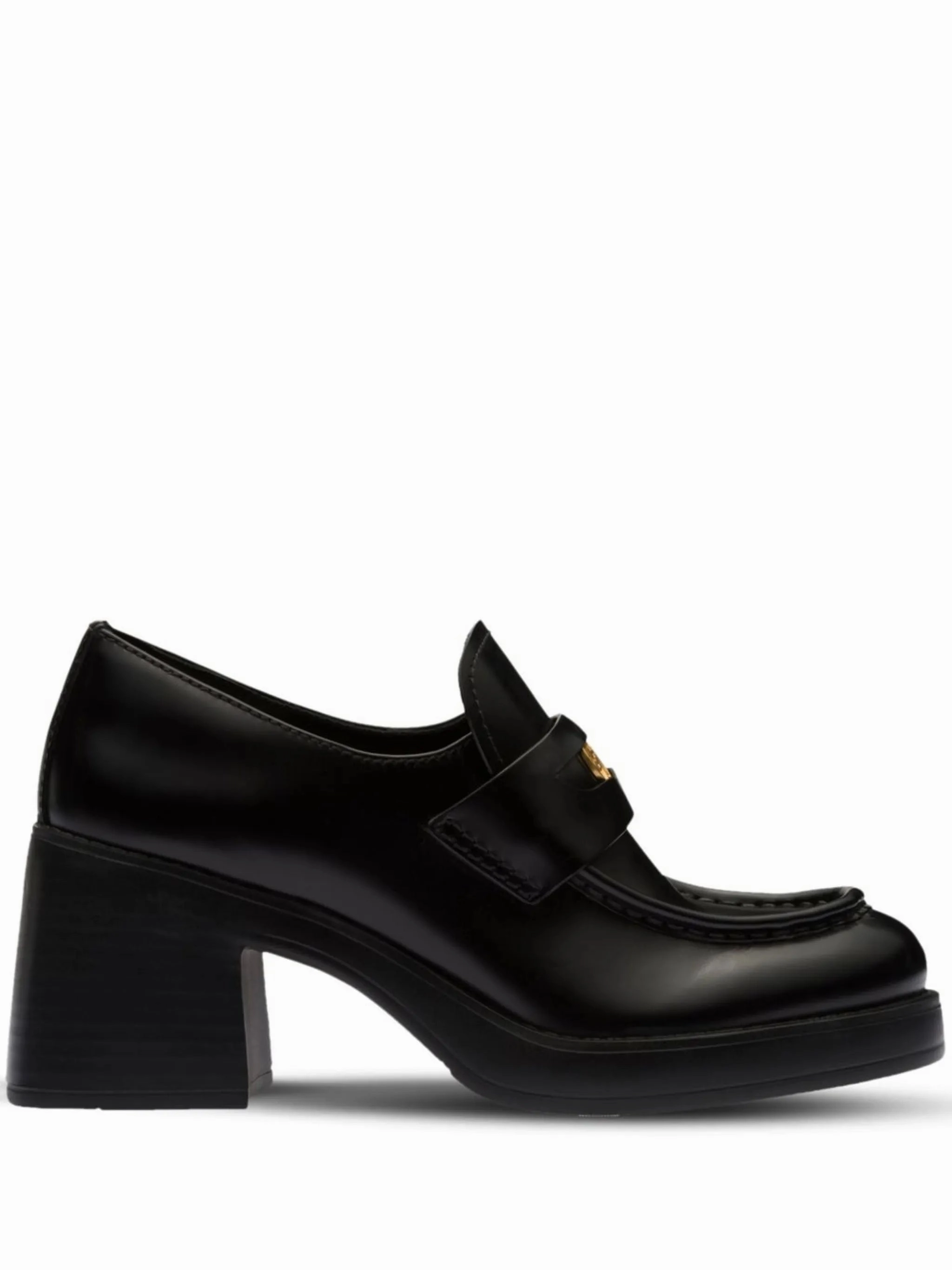 75mm heel leather penny loafers Loafers British