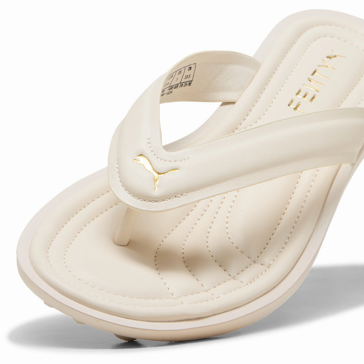 Dormie Slippers   FENTY Cat Cleat Slides 'Alpine Snow PUMA Gold'