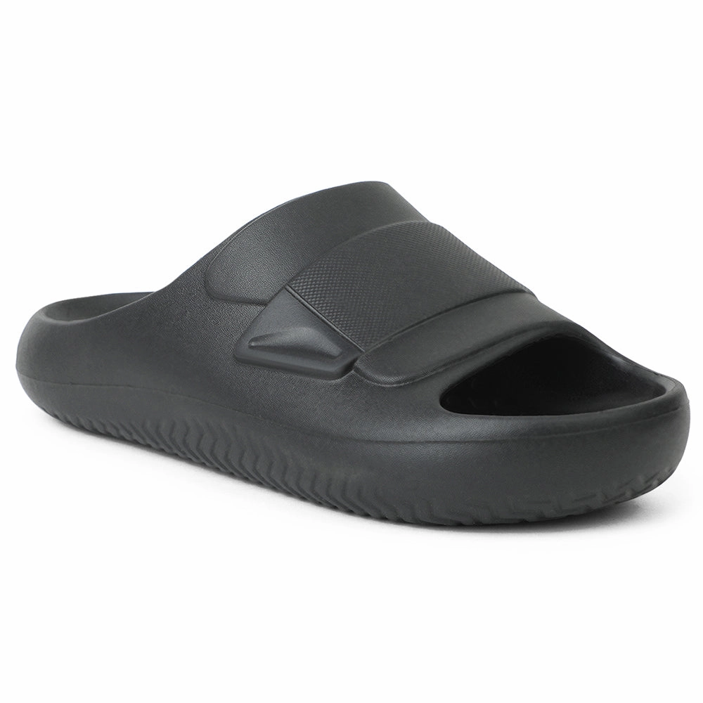 A-HA Black Casual Slides For Men DREAMWALKM By Liberty Fur Lined Slippers