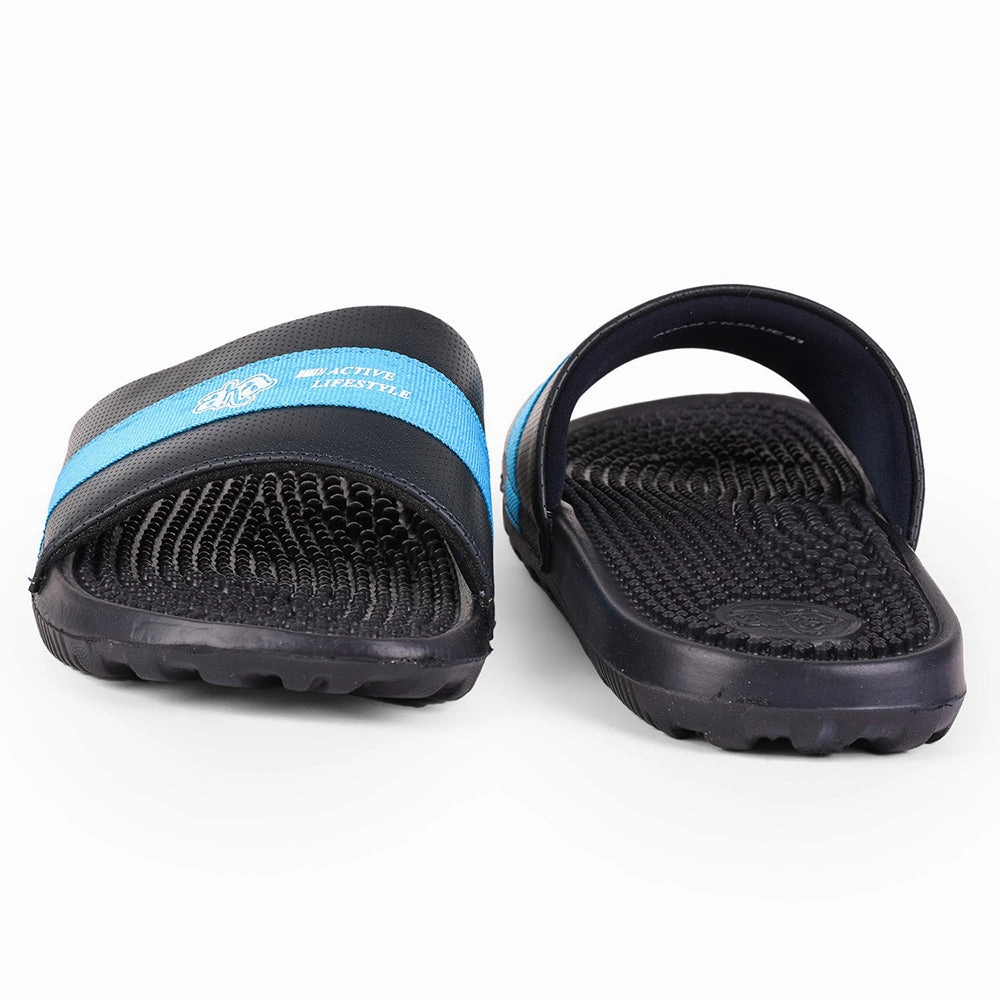 Moroccan Babouche Slippers A-HA By Liberty ADAM-7 Navy Blue Slides For Men