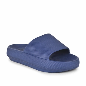 Rigorer Shark Slides A-HA By Liberty COMFYWALK1 Navy Blue Slides For Women