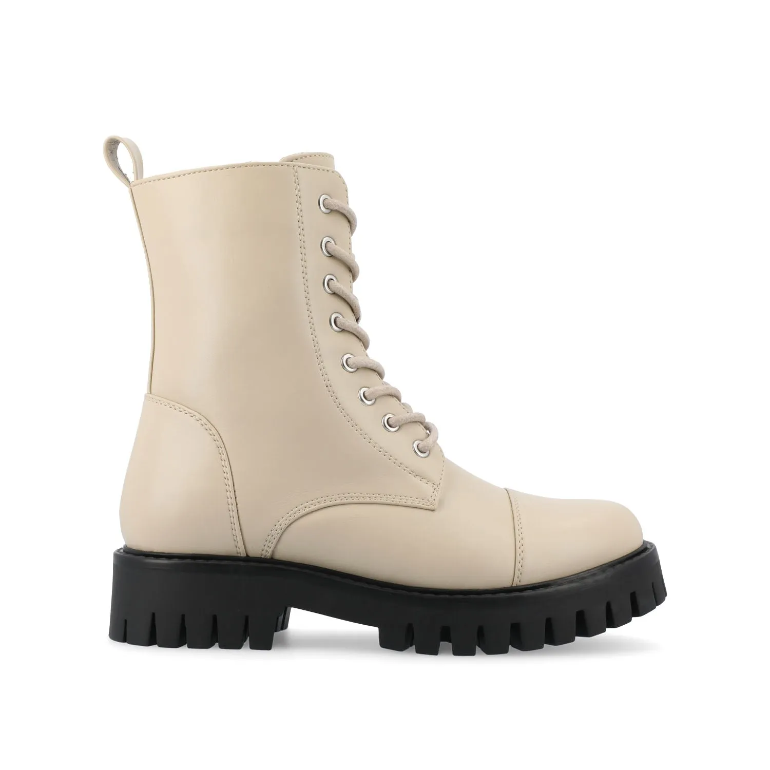 AALEY LACE-UP BOOTIES IN VEGAN LEATHER Steve Madden Combat Boots Grey - Combat Boots