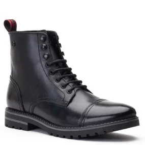 Base London Sparrow Waxy Combat Boot Shun Triple Triangle Lace-up Lug Sole Combat Boots