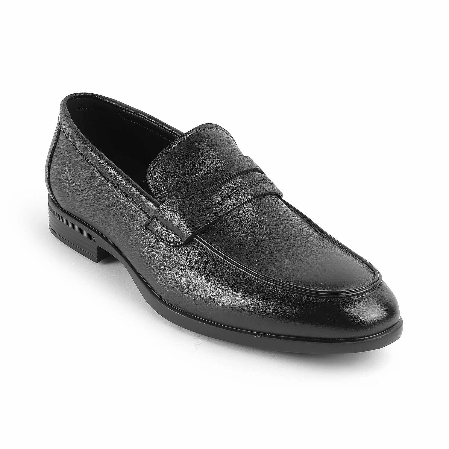 Tresmode Yesi Black Men's Leather Penny Loafers Western Loafers