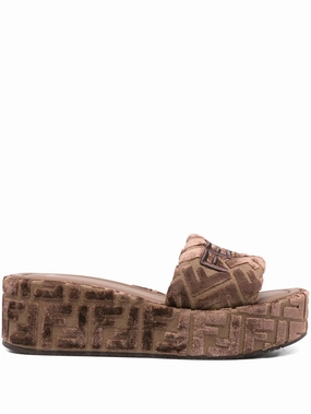 Cowboys Slippers FF logo platform slides