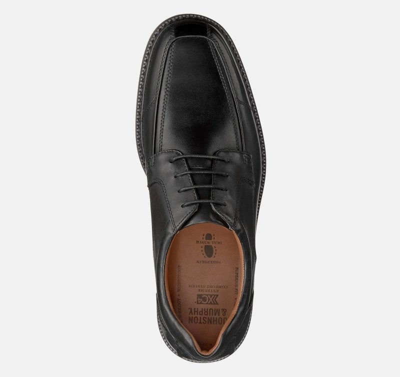 Johnston & Murphy Men's XC4 Stanton Moc Lace-Up - Black Waterproof Full Grain Bronze Oxfords