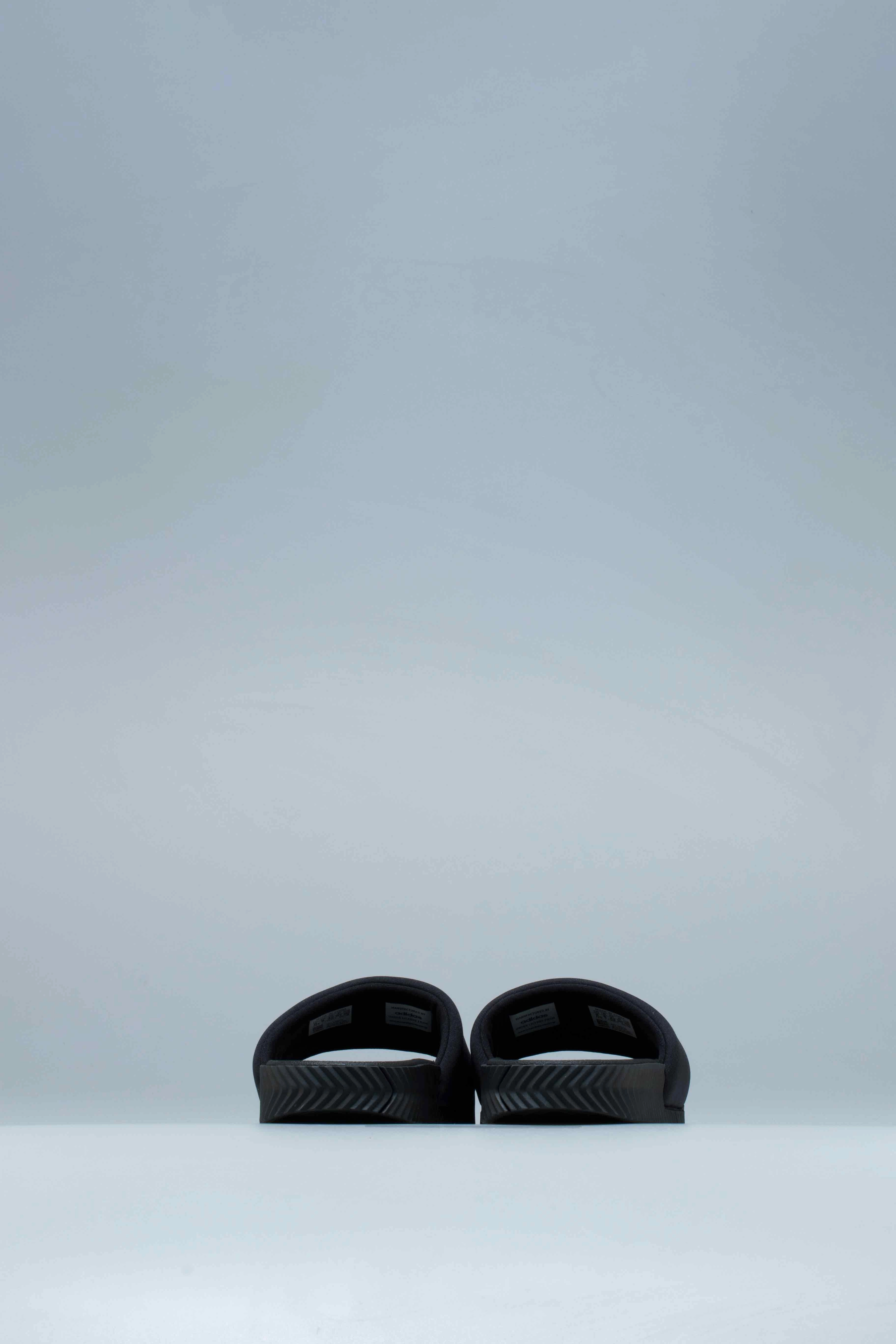 adidas by Alexander Wang Black Adilette Lycra Men Slides - Black /White Mukluk Slippers