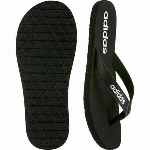 Socks And Slides Adidas Unisex Eezay Black Flip-Flop Thongs