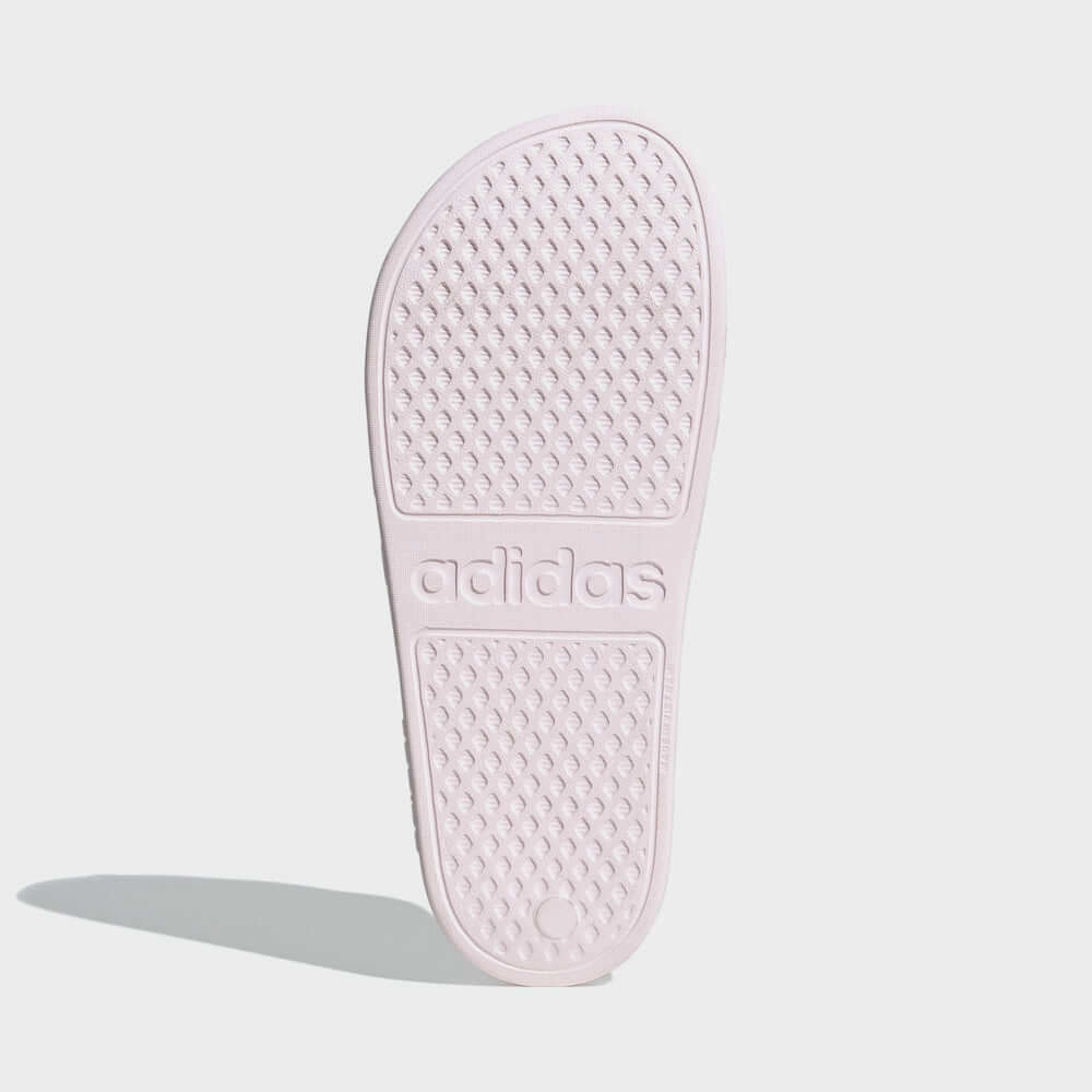 Adidas Womens Adilette Aqua Slides Pink Leather Soles For Knitted Slippers