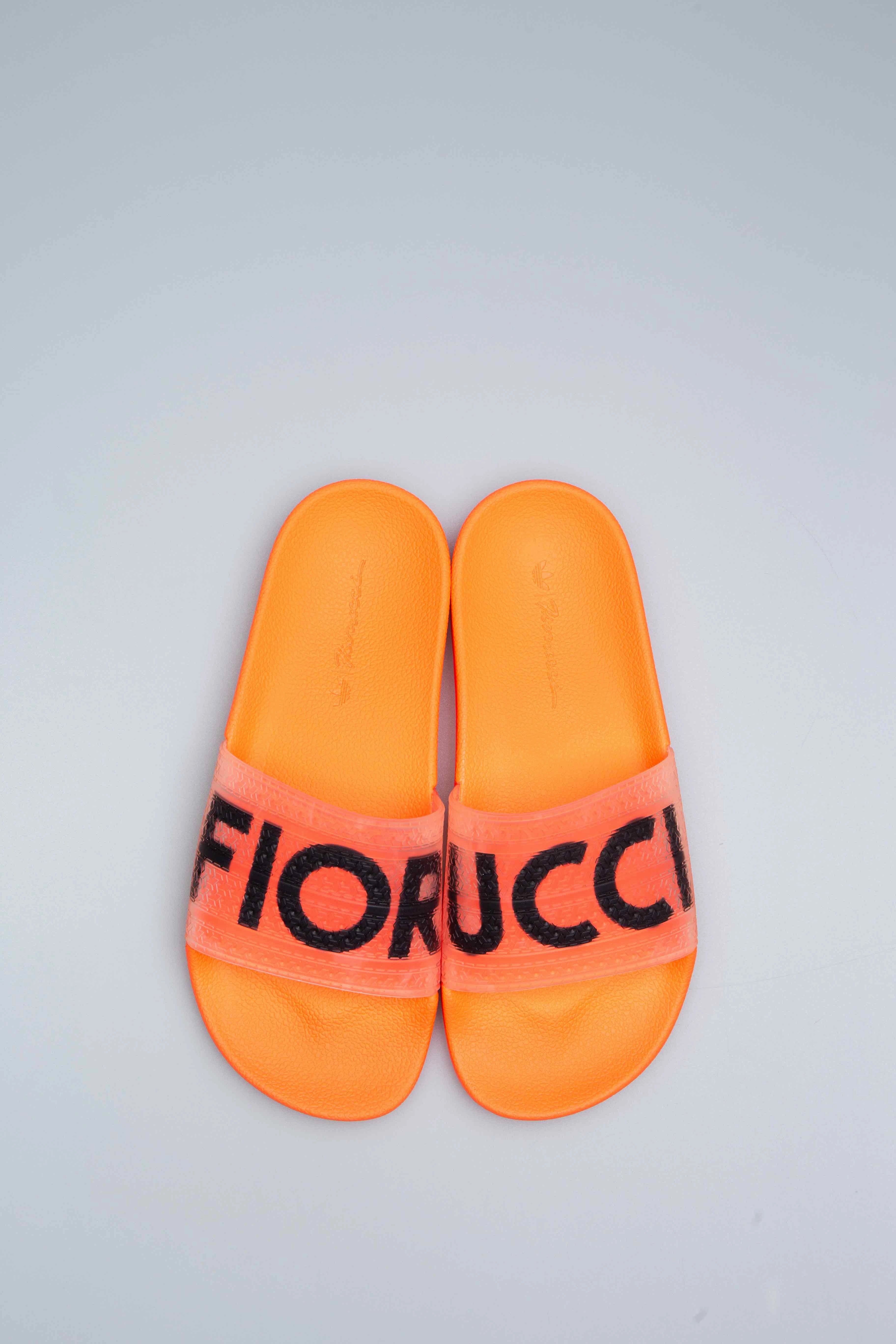 Of Slippers adidas X Fiorucci Adilette Womens Slides - Solar Orange/Solar Gold/Black/Red