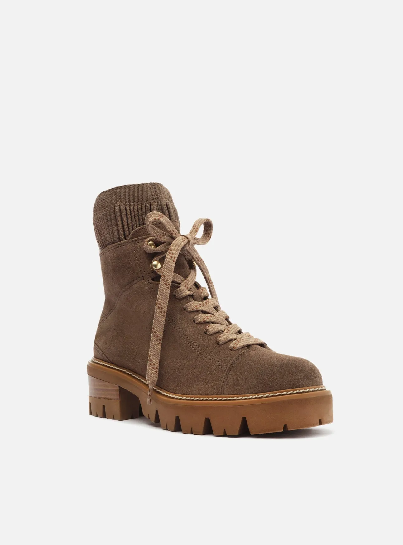 Madelyn Leather Tractor Boot Army Combat Boot