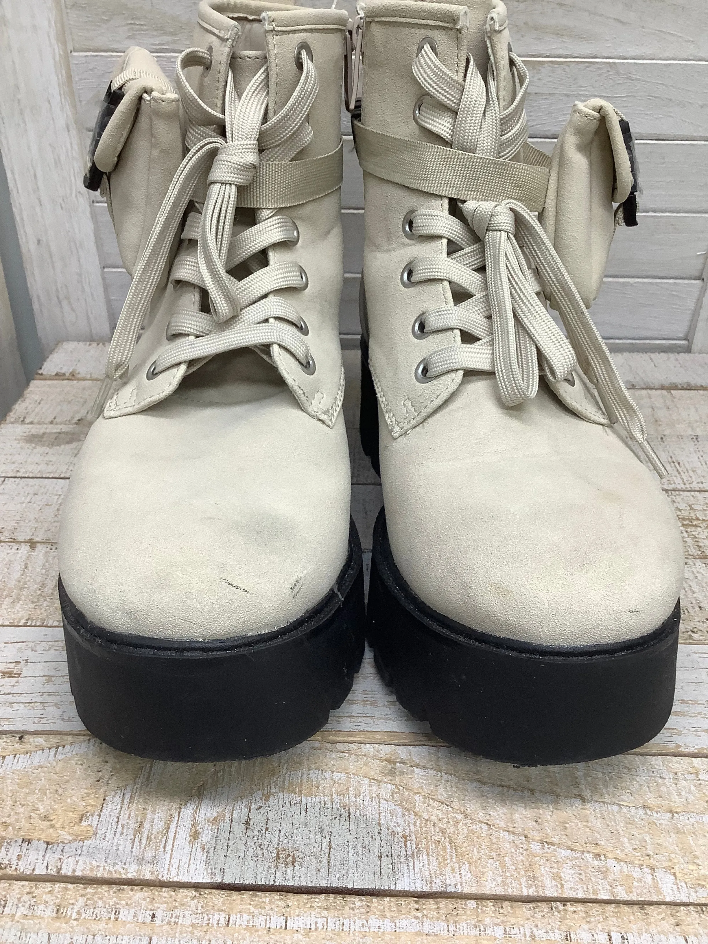 Genuine Leather Combat Boots Boots Combat By Torrid In Tan, Size: 7.5