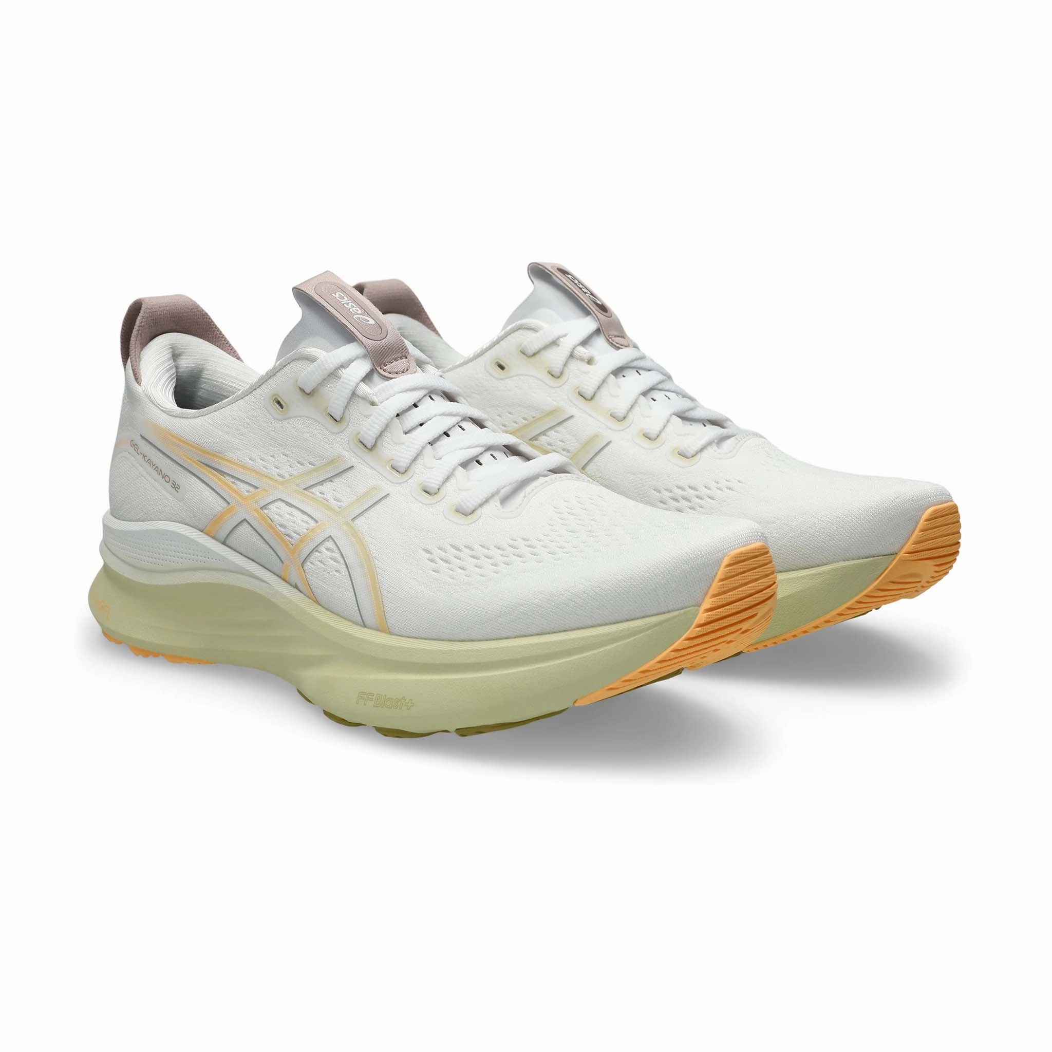 ASICS | Men's Gel-Kayano 32 Running Shoes - White/Orange Glow Pickleball Shoes Asics