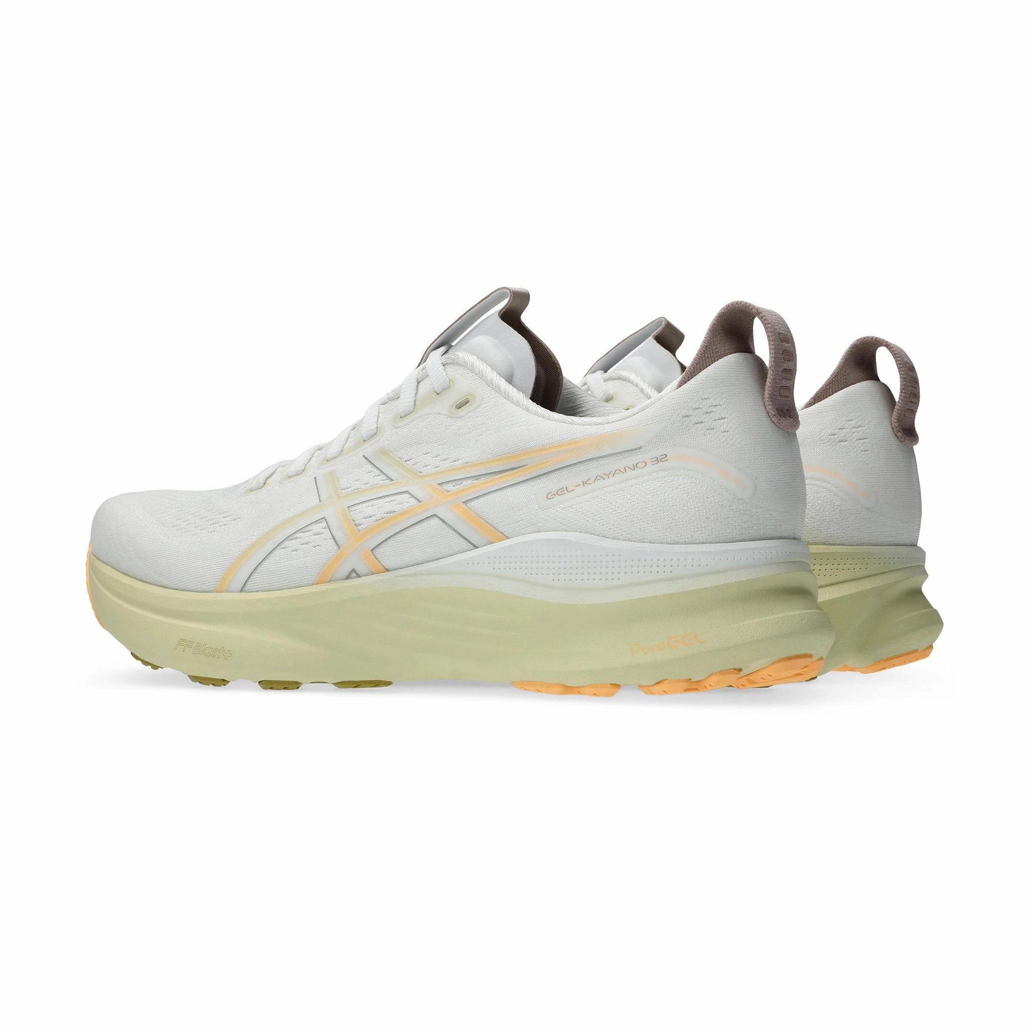 Asics Chrome Shoes ASICS | Men's Gel-Kayano 32 Running Shoes - White/Orange Glow