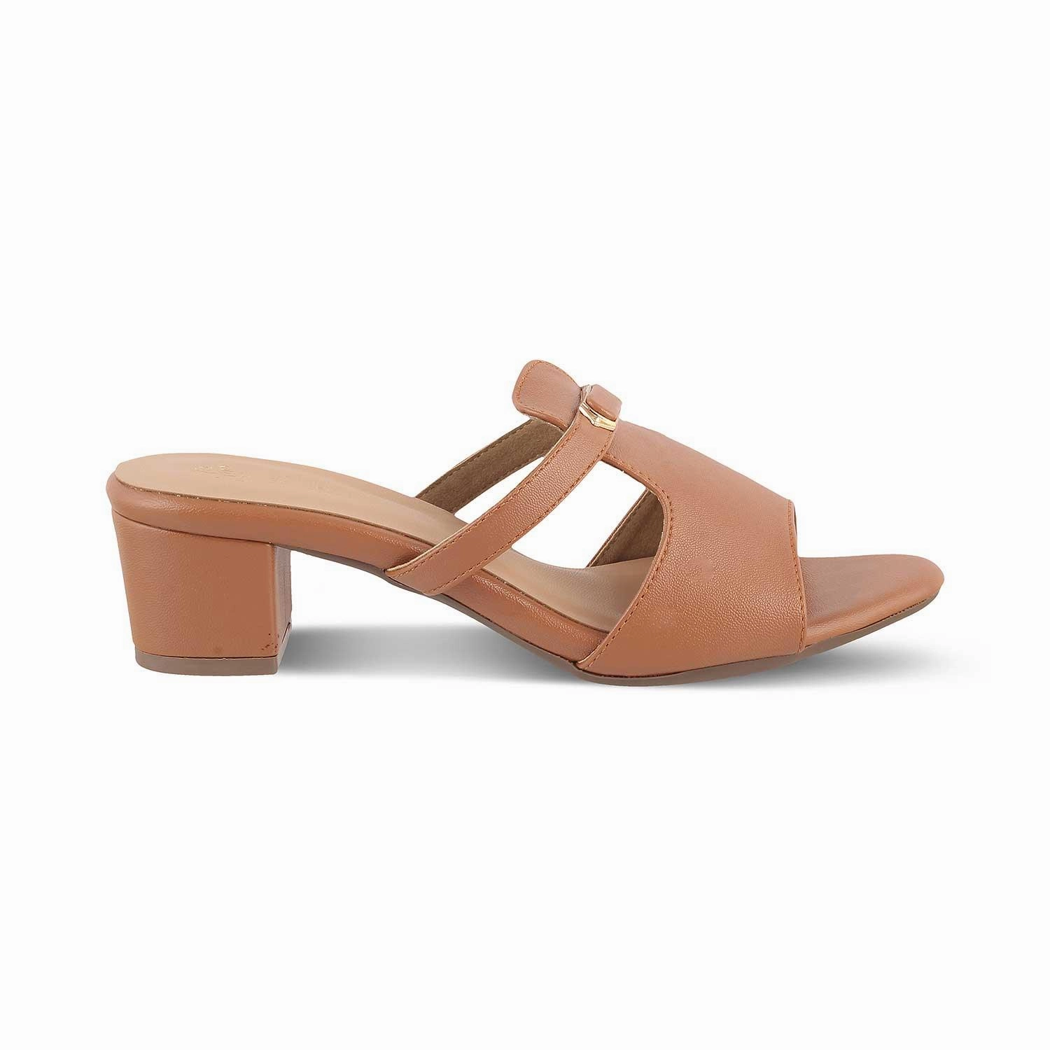 The Miso Tan Women's Dress Block Heel Sandals Tresmode Sandals Slip-in