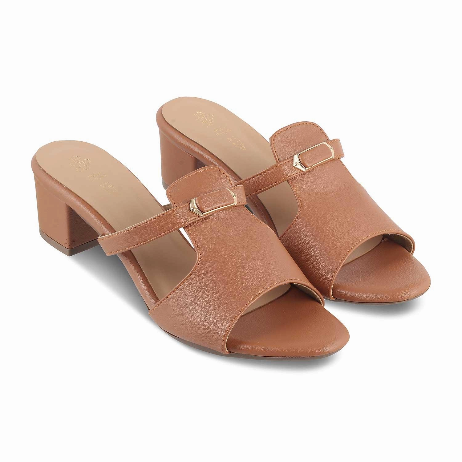 The Miso Tan Women's Dress Block Heel Sandals Tresmode Ortho Sandals