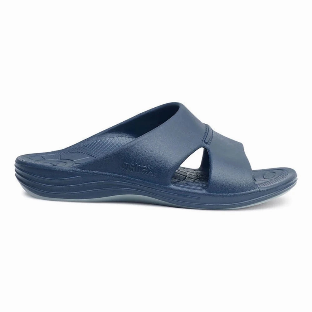Aetrex Mens Bali Orthotic Slides (L9M) Leather Slippers