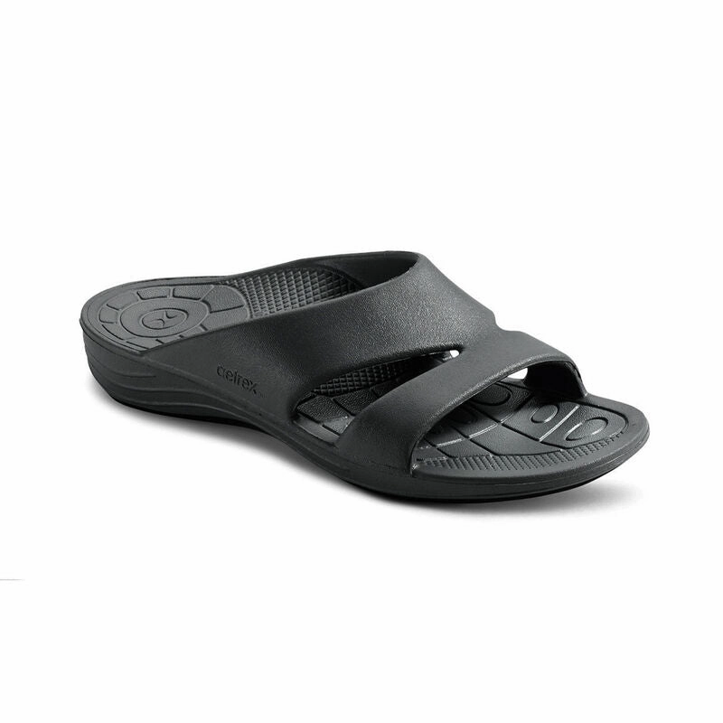 Aetrex Mens Bali Orthotic Slides (L9M) Cutout Slide Sandals