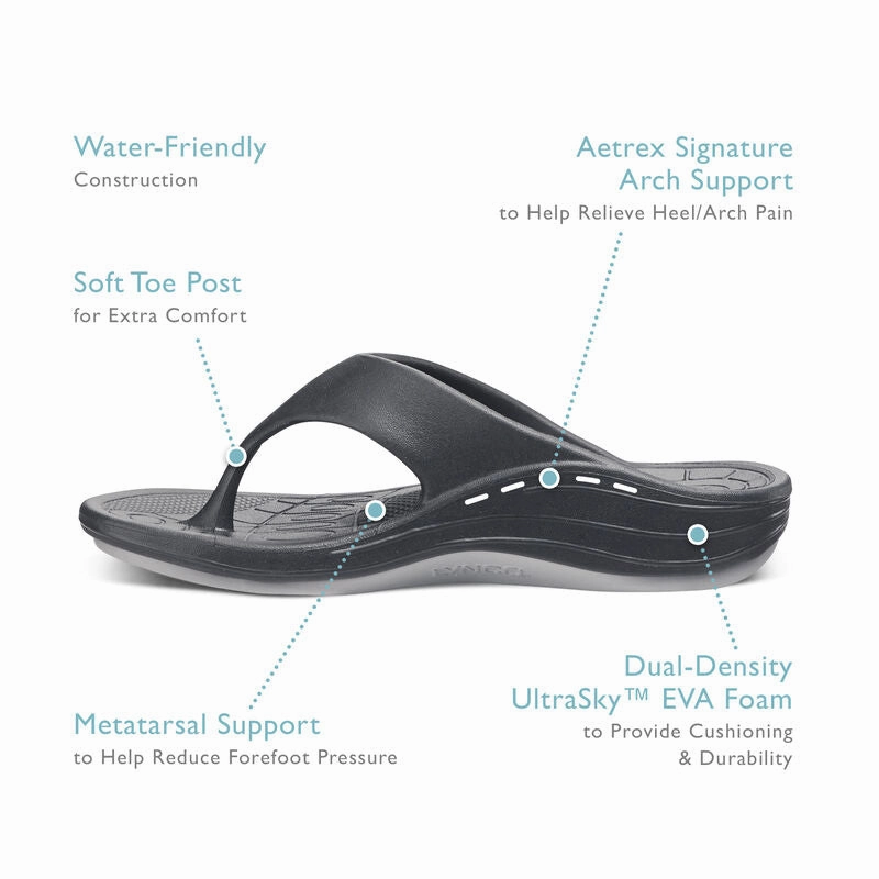 Aetrex Mens Maui Orthotic Flips (L3M) Slippers With Memory Foam