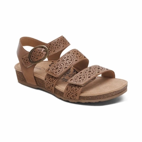 Aetrex Women's Lilly Cutout Taupe Tommy Hilfiger Sandals