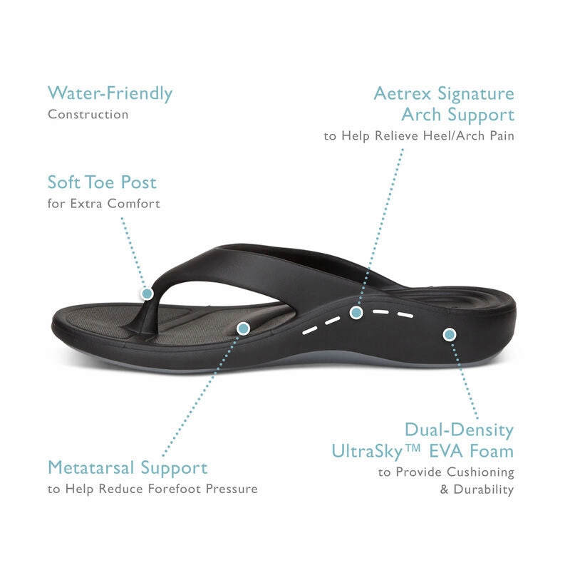Aetrex Womens Maui Orthotic Flips (L3W) Korean Slippers