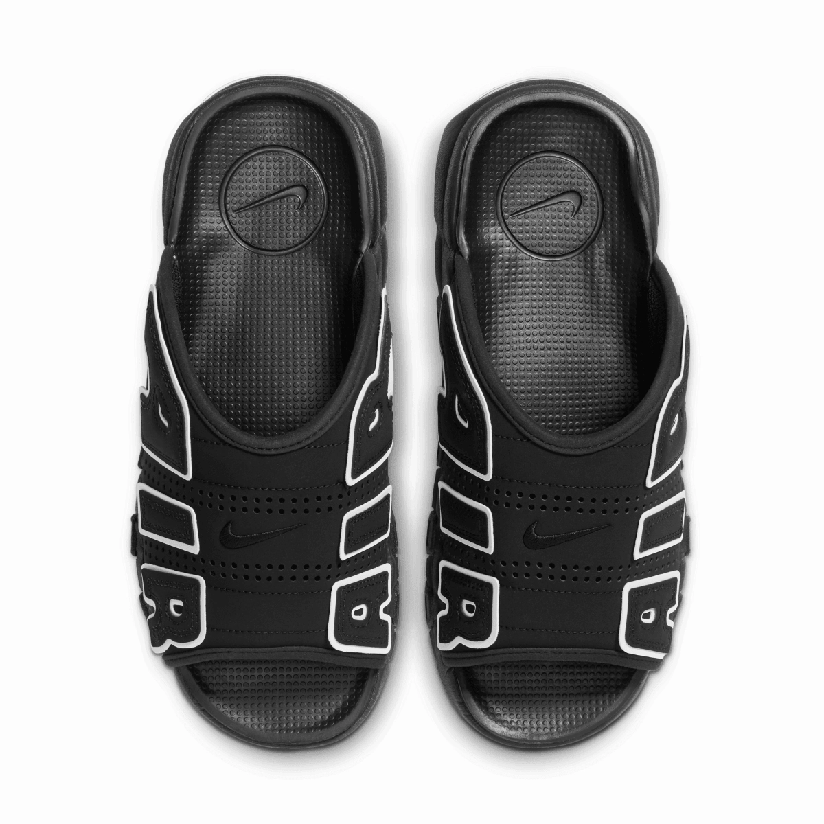 Air More Uptempo Slide 'Black' Horse Slippers