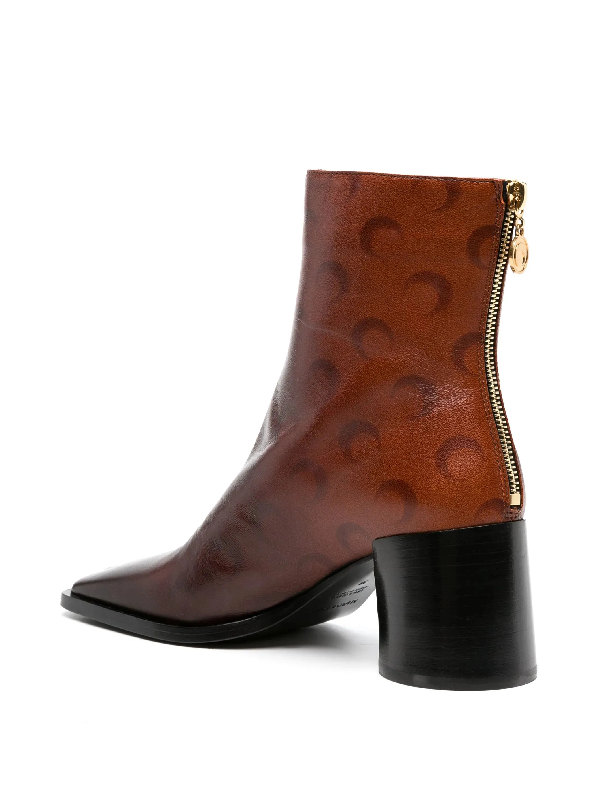 Airbrushed Crescent Moon-print boots Cut Out Lace Up Ankle Boots