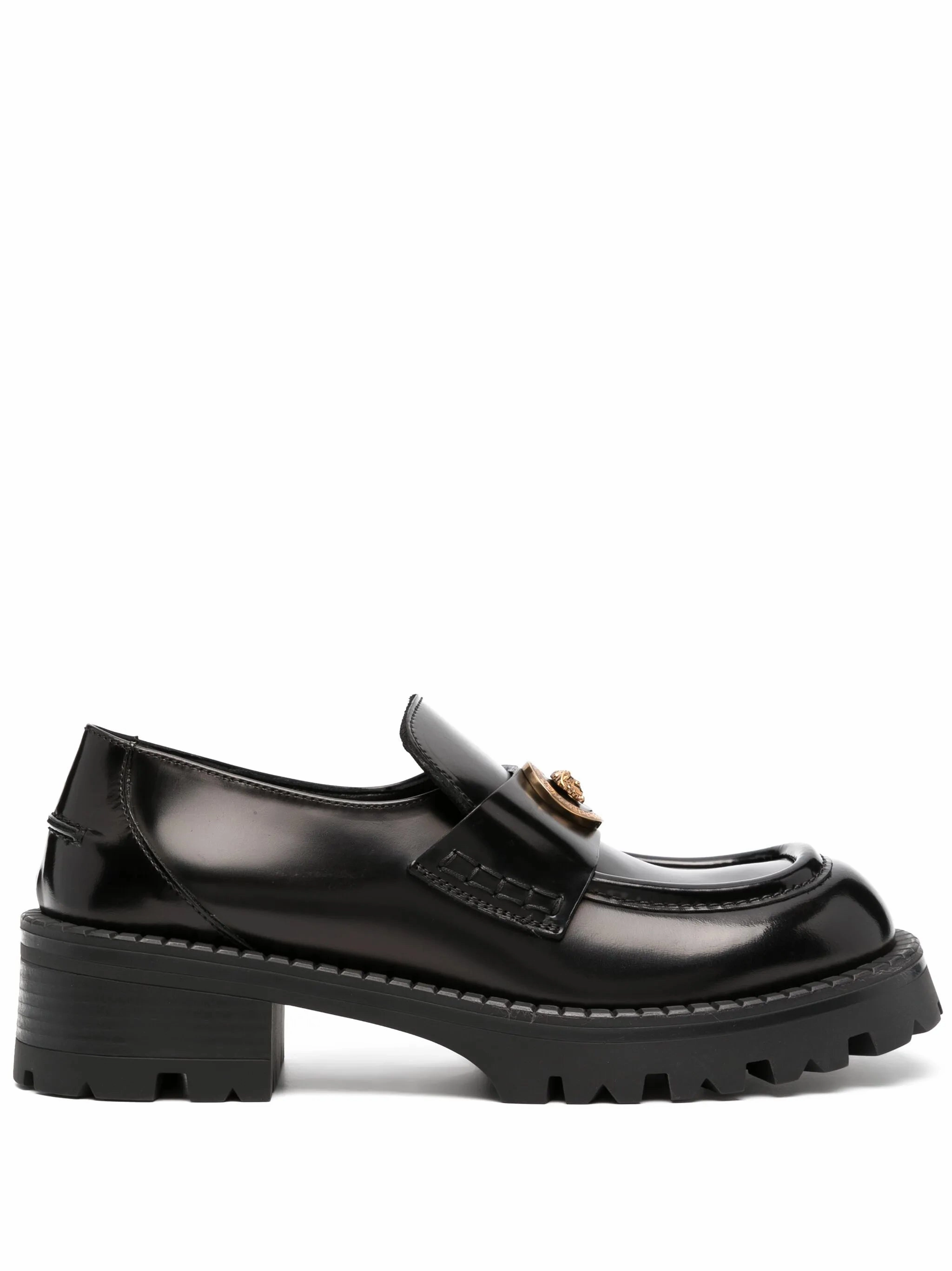 Alia 50mm patent-leather loafers Furry Loafers