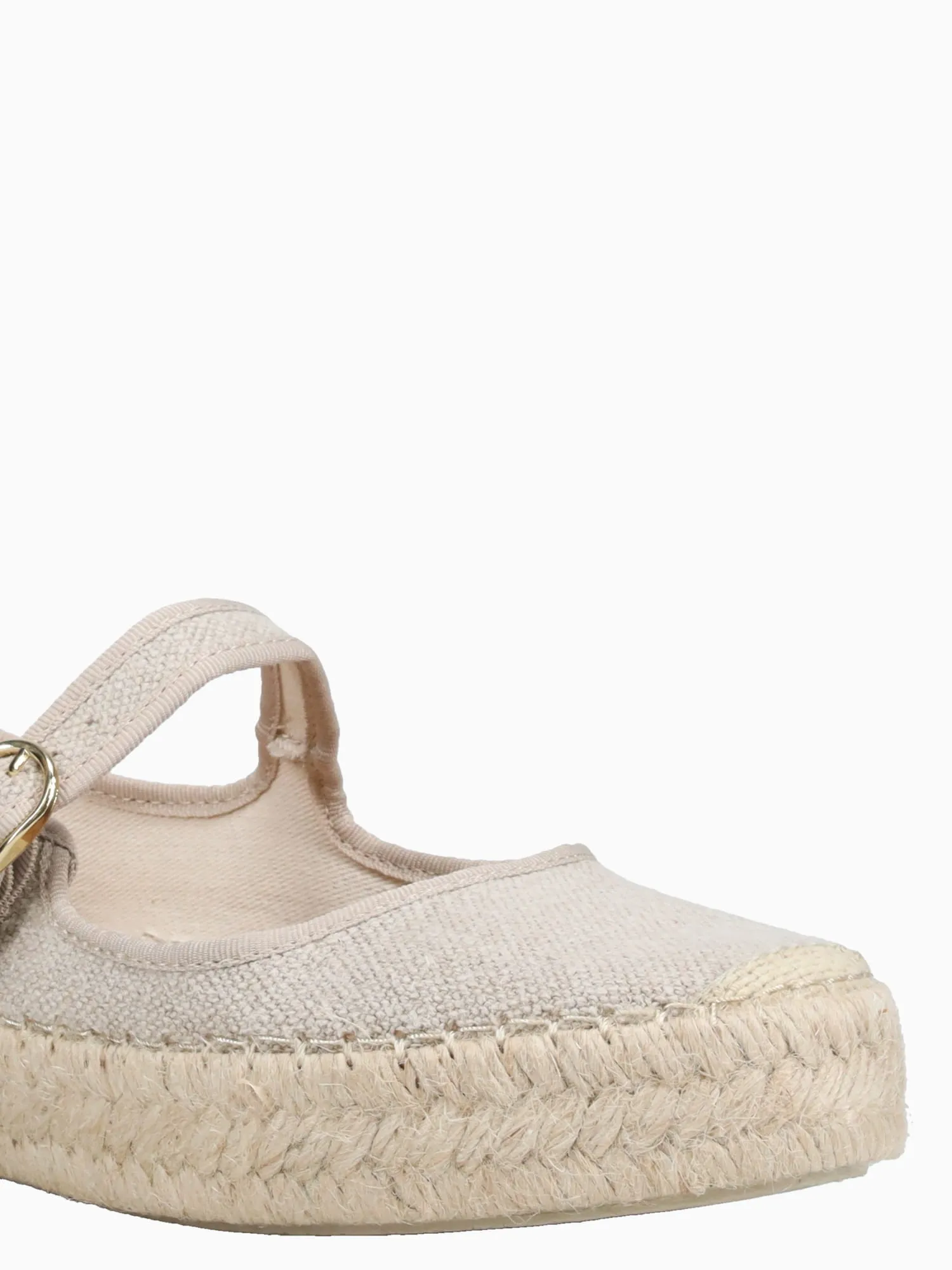 Alicia Natural Lino Viejo Leather Espadrilles