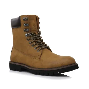 Brown Leather Combat Boots BARRON