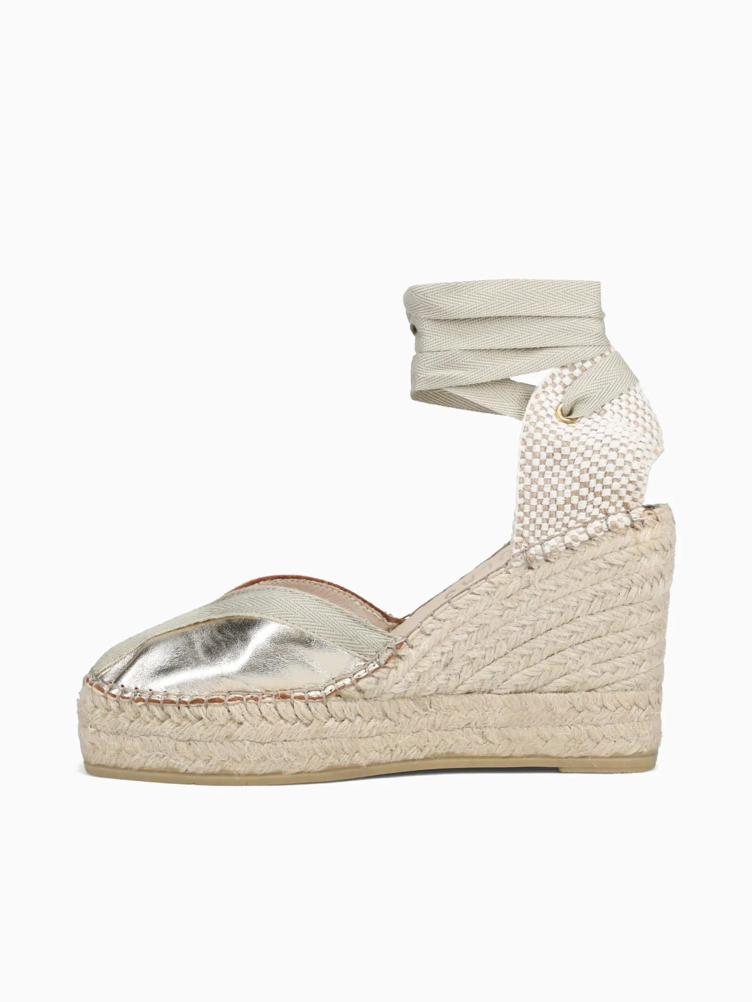 Beige Espadrilles 270500 Platino Laminado Piel