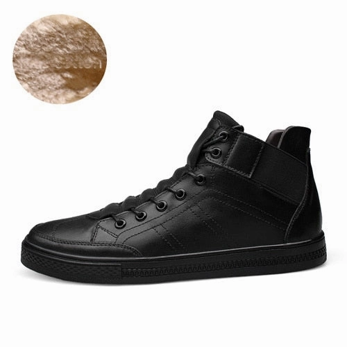 Sparkle Knit Ankle Boots Elemental Bliss JUNJARM Hight Quality 100% Genuine Leather Men Ankle Boots Italian Real Leather Men Boots Black Men Winter Shoes With Fur