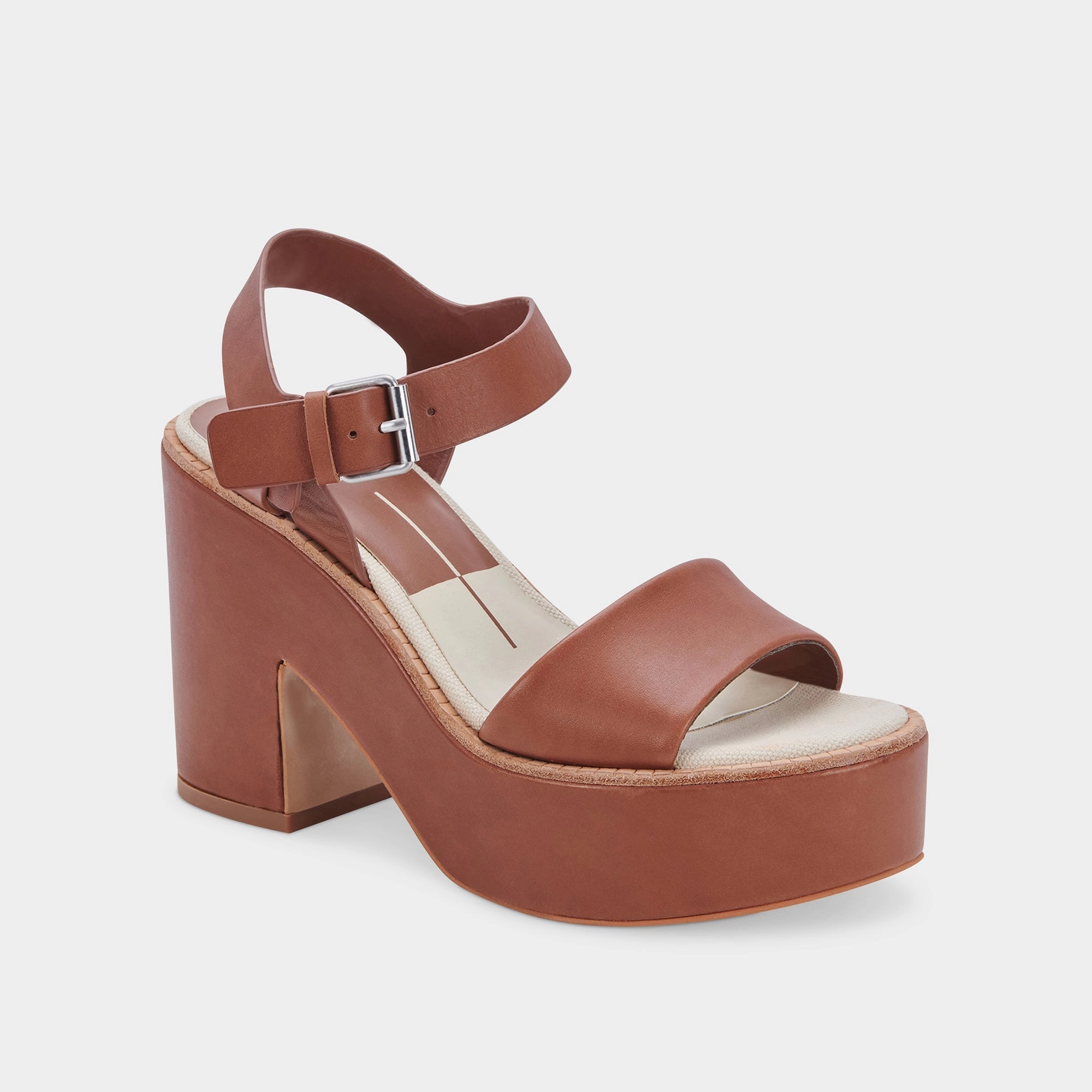 ELLY HEELS DK BROWN LEATHER - re:vita High Heels Wedges Sandals