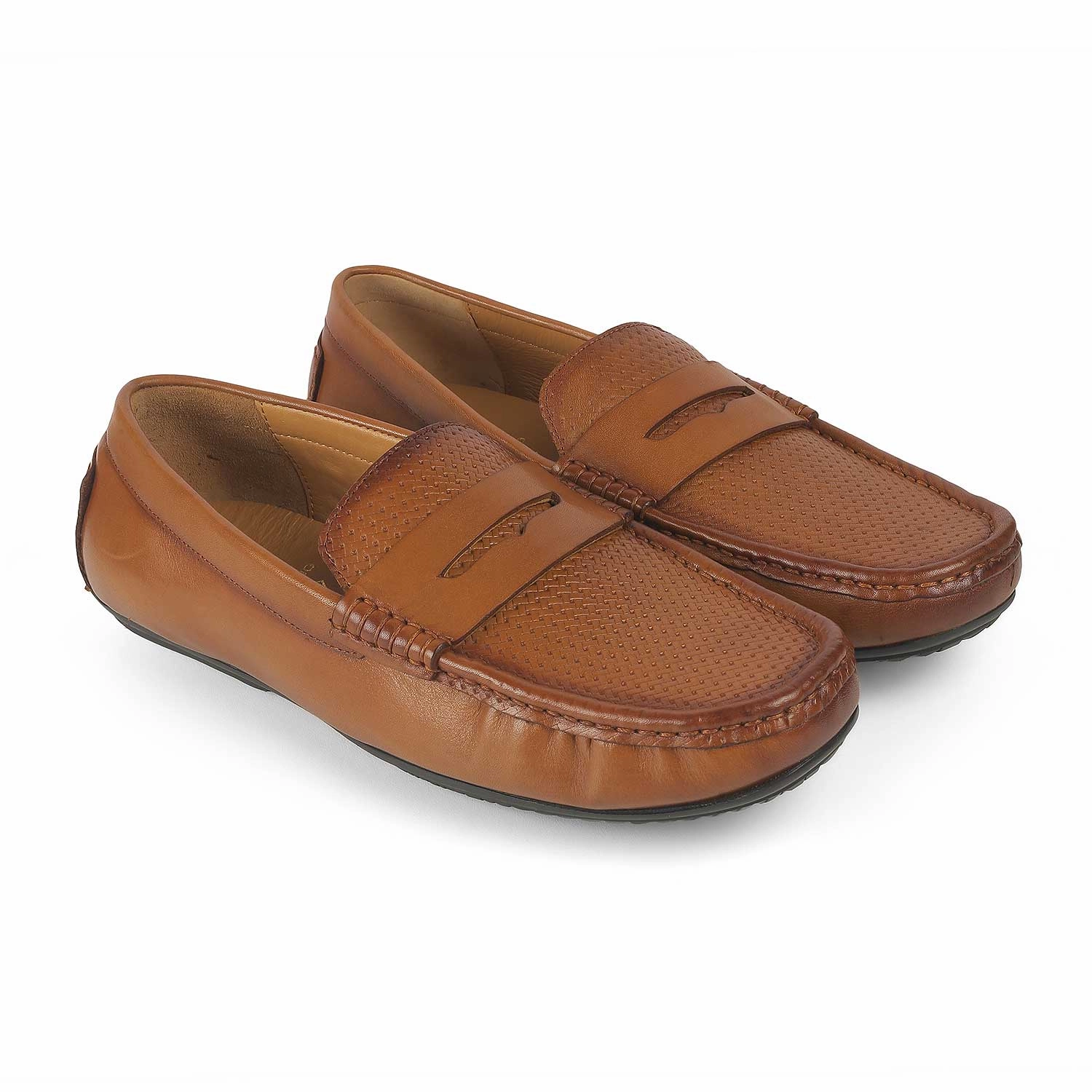 Tresmode Ric Tan Men's Leather Penny Loafers Loafers Casual