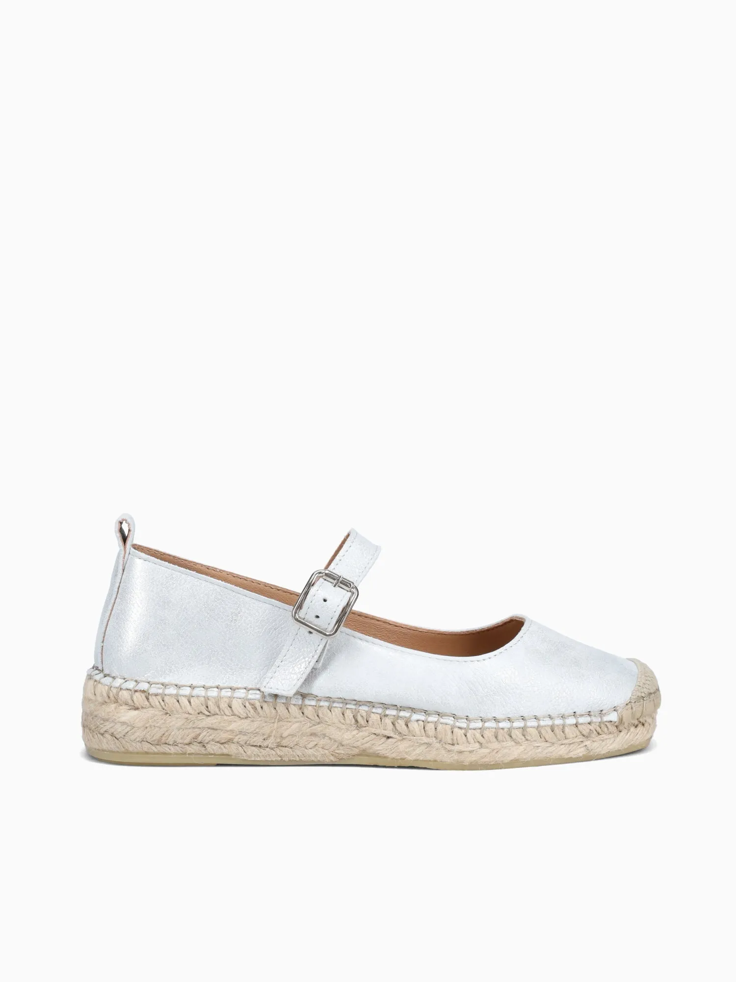 Minimalist Espadrille Wedge Court Shoes Ainora Beyaz Tucan Leather