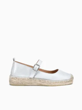 Ainora Beyaz Tucan Leather Bobs Wedge Espadrille