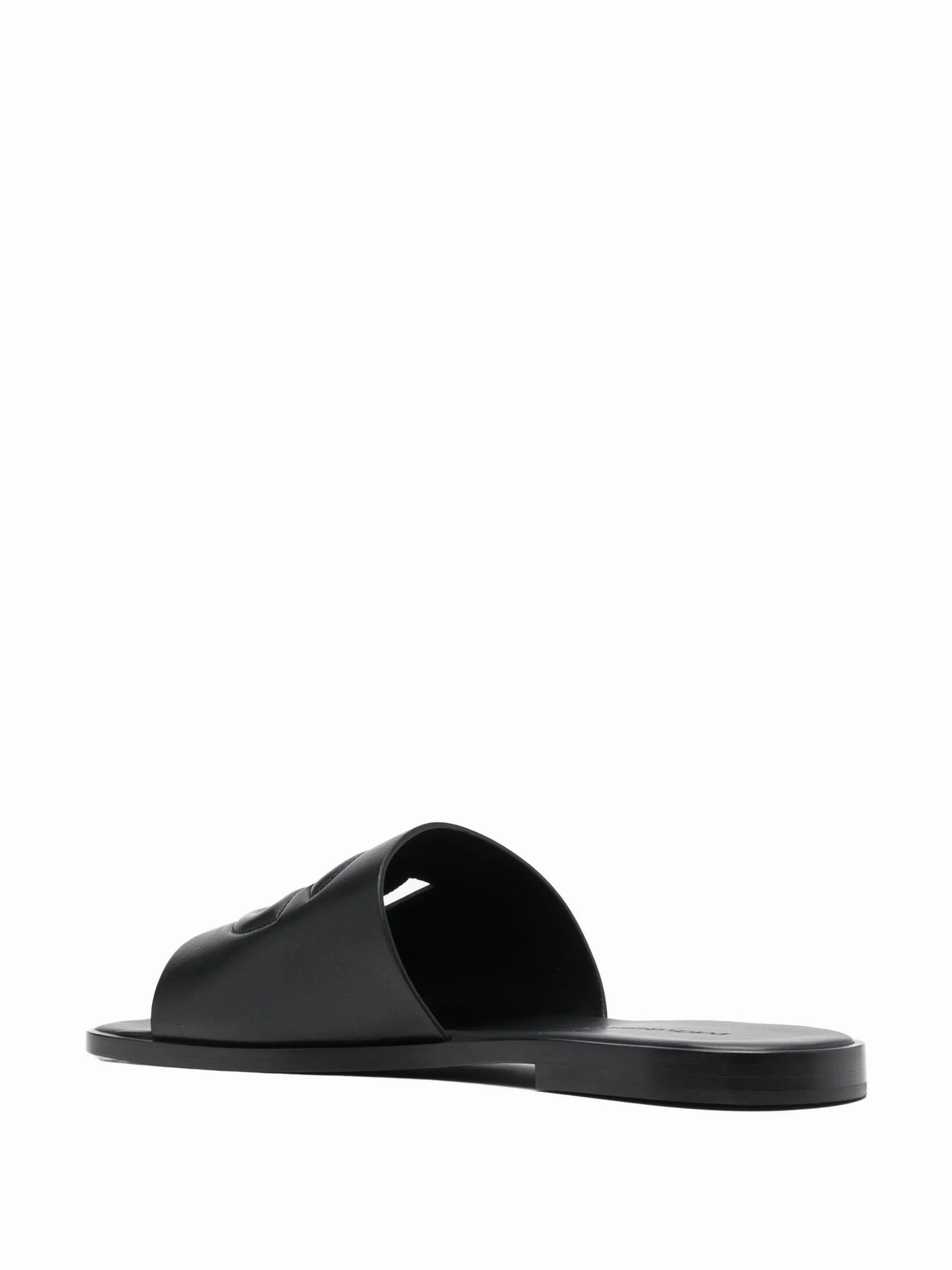 Margiela Slippers embossed-logo leather slides