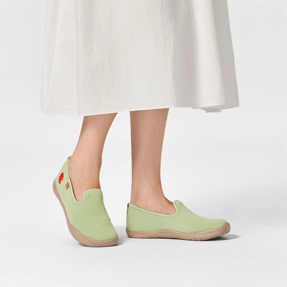 Sling Back Loafers Barcelona Knitted Light Green