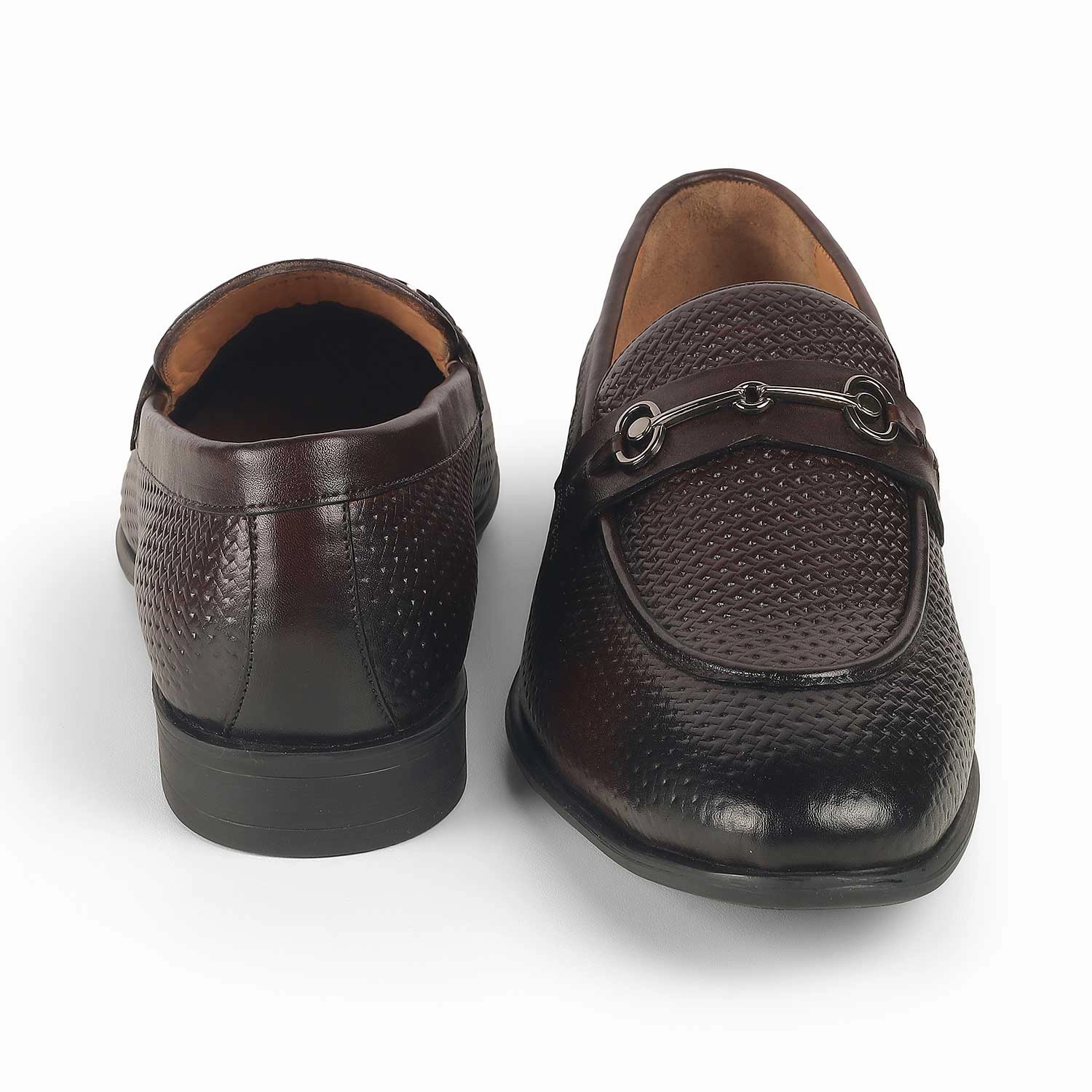 Tresmode Fetch Brown Men's Textured Leather Loafers Size 11 Loafers