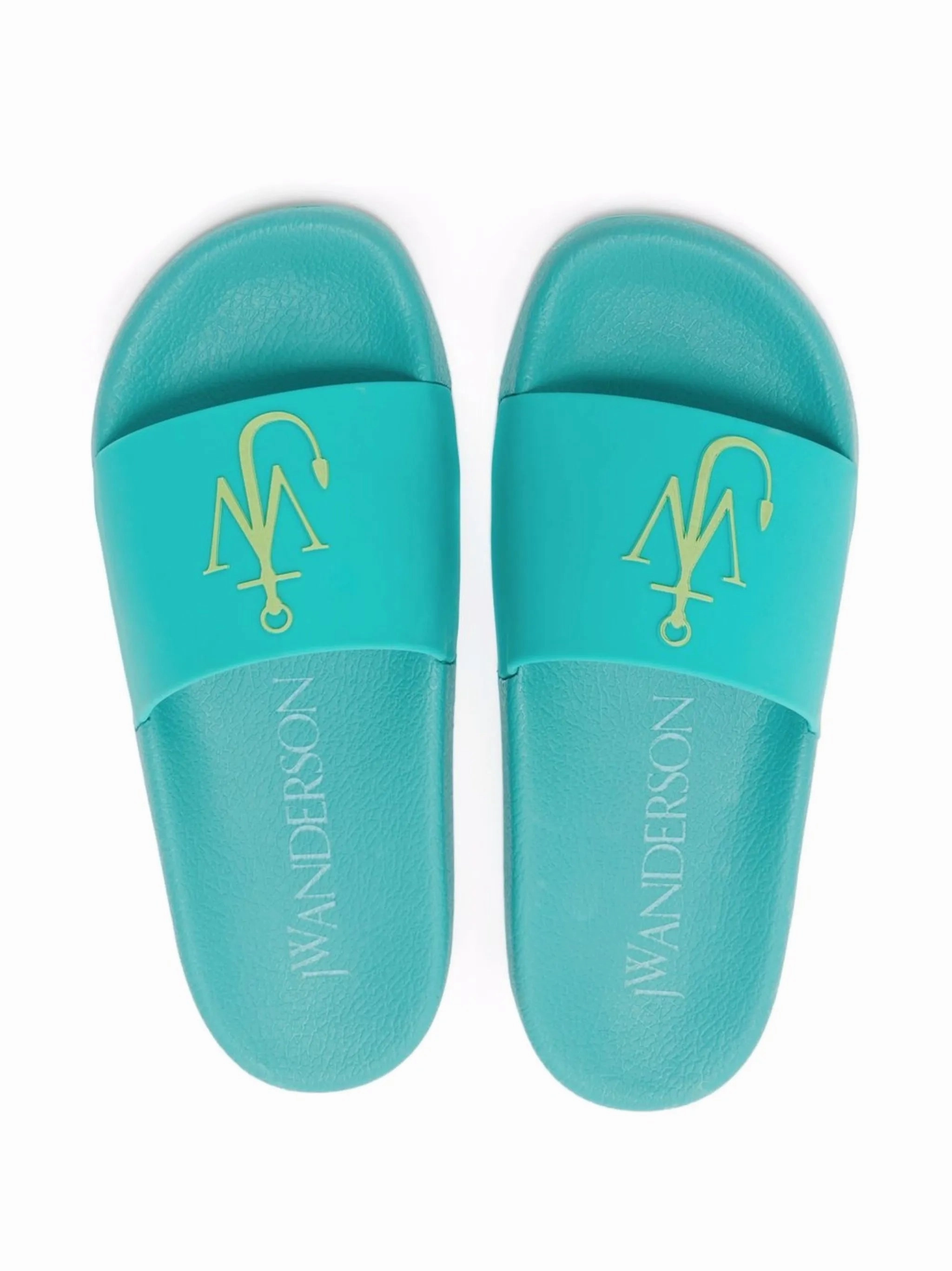 Cute Bunny Slippers Anchor logo pool slides