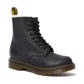 Dr. Martens Women's 1460 8-Eye Fur Boot - Black Old Work Boots