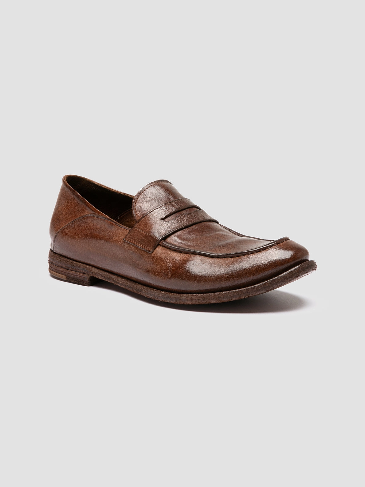 Loafers Square Toe ARCHIVE 522 - Brown Leather Penny Loafers