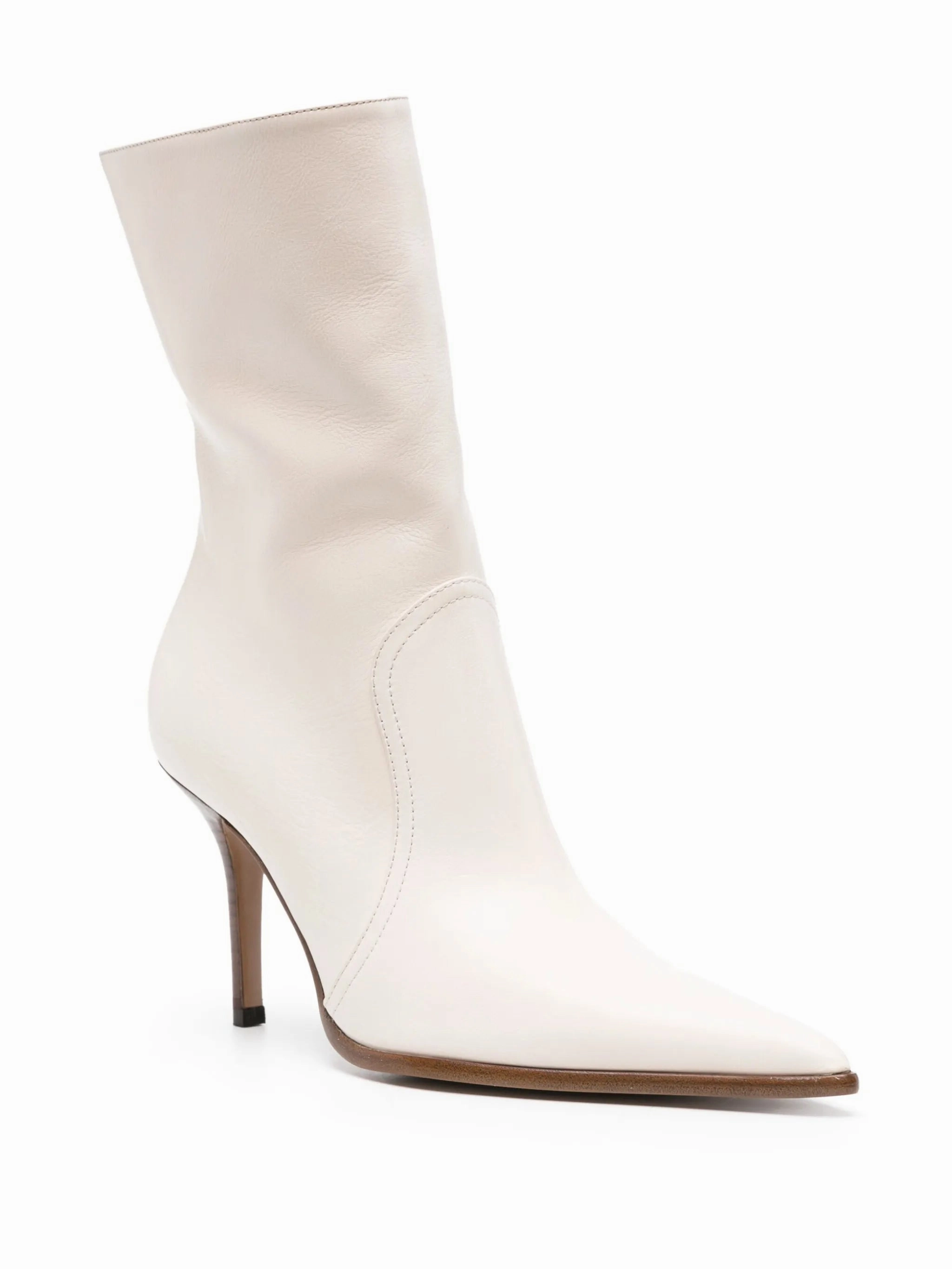 Ashley 95mm leather boots Leopard Skin Ankle Boots